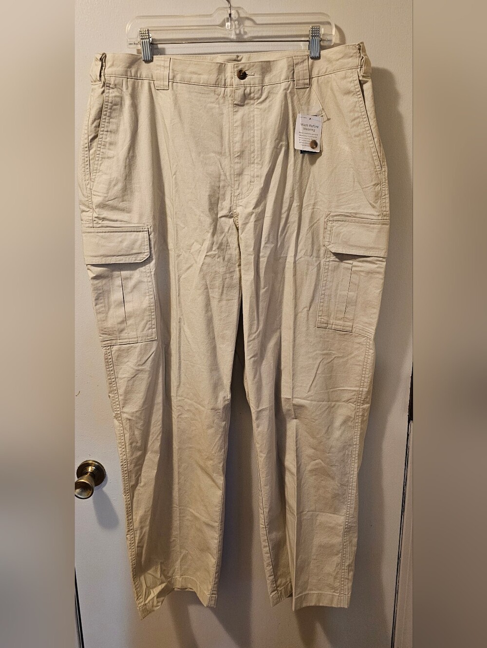 L.L. Bean Tropic Weight Comfort Waist Cargo Pants Beige Men's Size 40x32 NWT